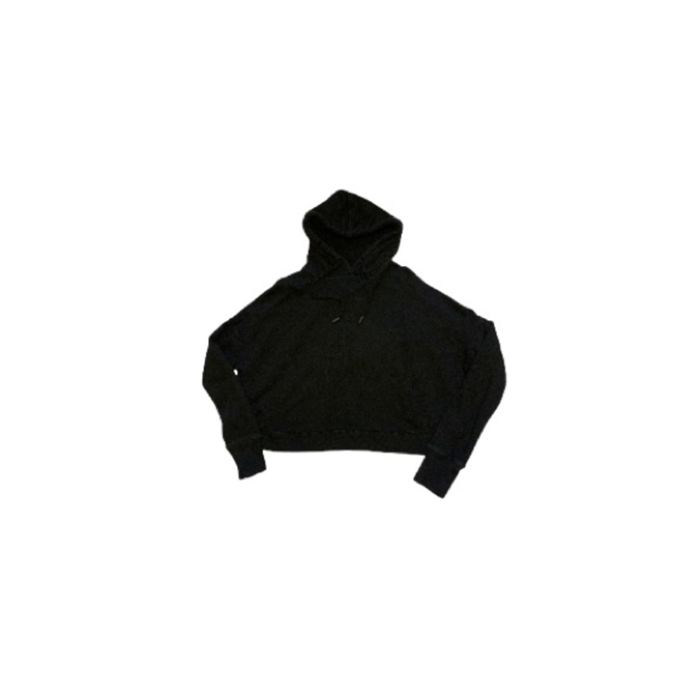 Rag & Bone Black Cropped Hooded Sweatshirt - Women’s Size Medium